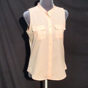Banana Republic peach sleeveless blouse size XSP